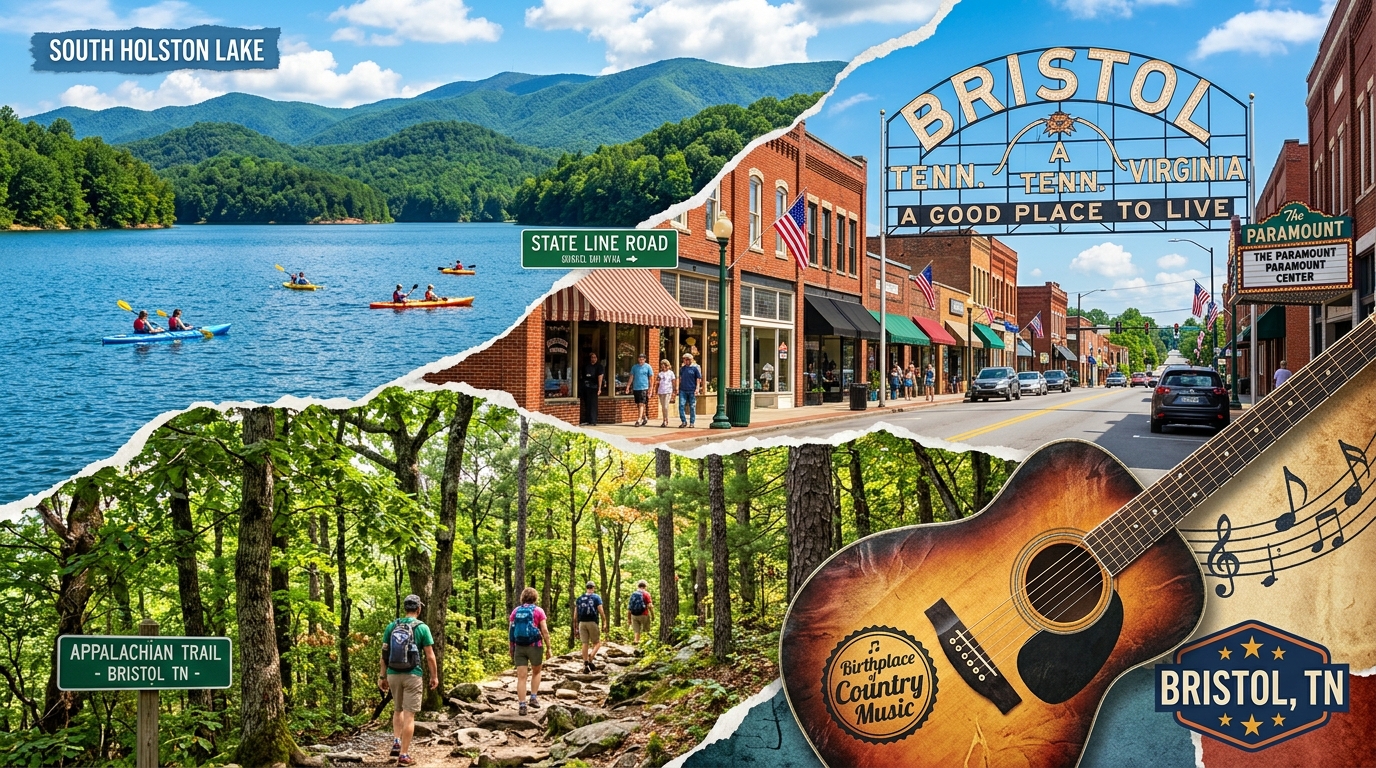Bristol Tennessee attractions collage